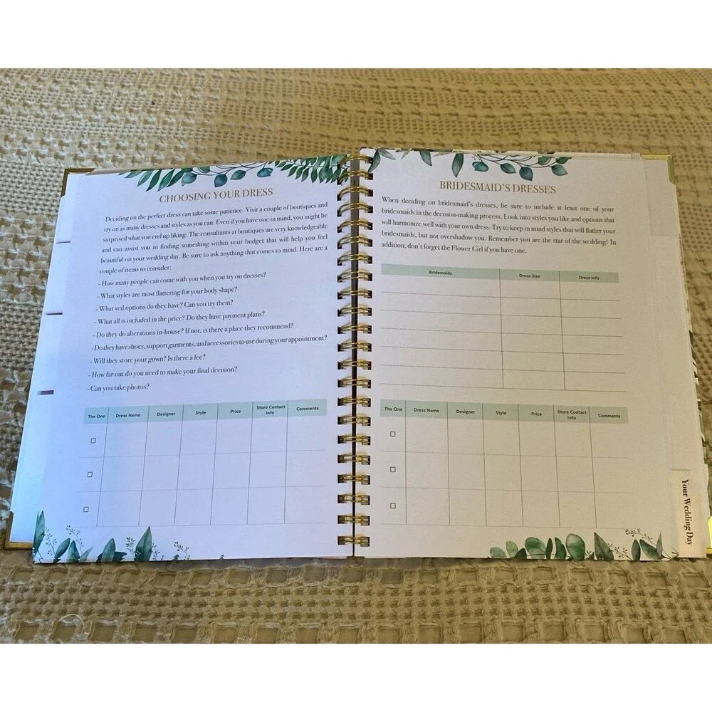 NEW Bridal Wedding Planner Organizer Spiral‎ Binder Shower Gift Elegant Floral